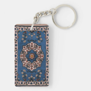 Orientalisch Blau Persisch Türkisch  Muster,Teppic Schlüsselanhänger