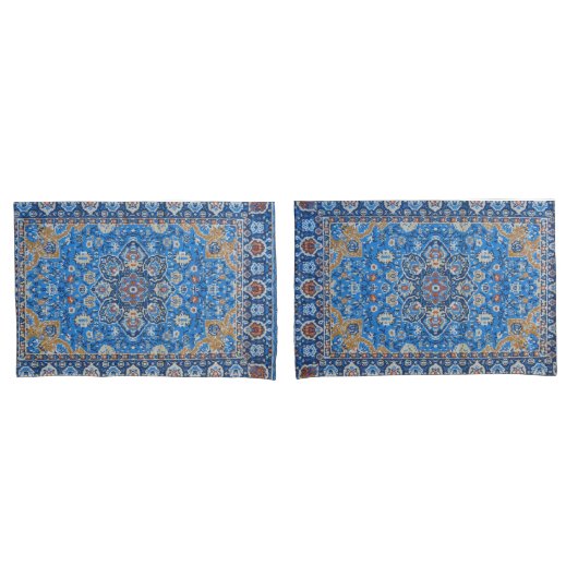 Orientalisch Blau Persischer Türkischer Teppich Kissenbezug (Vorderseite-Set)