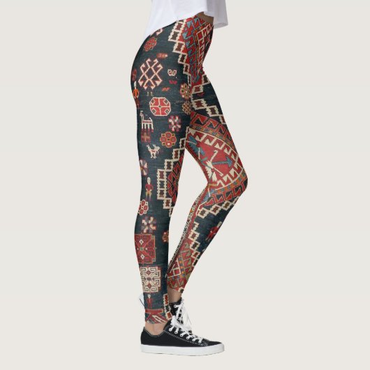 Orientalisch Blau Türkisch Persischer Karburg Tepp Leggings (Rechts)