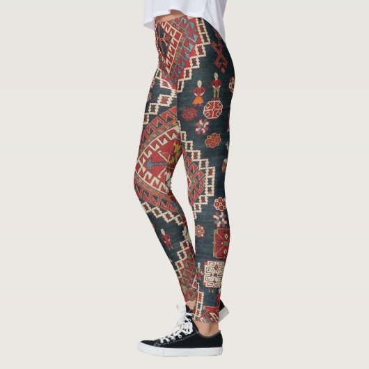 Orientalisch Blau Türkisch Persischer Karburg Tepp Leggings (Links)