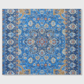 Orientalisch Blau Türkischer Persischer Teppichsch Geschenkpapier (Flach)
