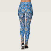 Orientalisch Blau Türkischer Persischer Teppichsch Leggings (Rückseite)