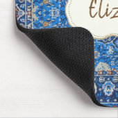 Orientalisch Blau Türkischer Persischer Teppichsch Mousepad (Ecke)