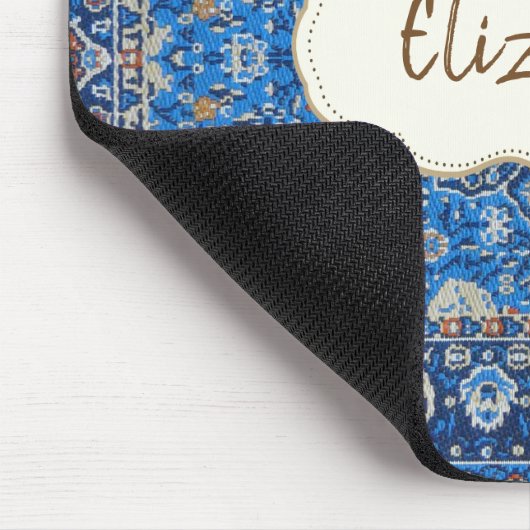 Orientalisch Blau Türkischer Persischer Teppichsch Mousepad (Ecke)
