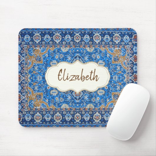 Orientalisch Blau Türkischer Persischer Teppichsch Mousepad (Mit Mouse)