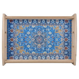 Orientalisch Blau Türkischer Persischer Teppichsch Serviertablett
