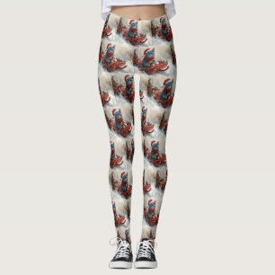 Orientalisch Blaue Katze im Schlitten Lass es schn Leggings