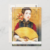 Orientalisch-Chinesische Dame mit schönem Portrait Postkarte (Vorne/Hinten)