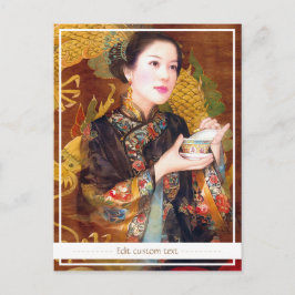 Orientalisch-Chinesische Dame mit schönem Portrait Postkarte