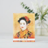 Orientalisch-Chinesische Dame mit schönem Portrait Postkarte (Stehend Vorderseite)