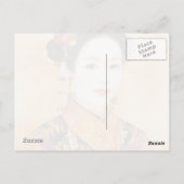 Orientalisch-Chinesische Dame mit schönem Portrait Postkarte (Rückseite)