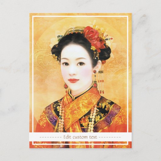 Orientalisch-Chinesische Dame mit schönem Portrait Postkarte (Vorderseite)