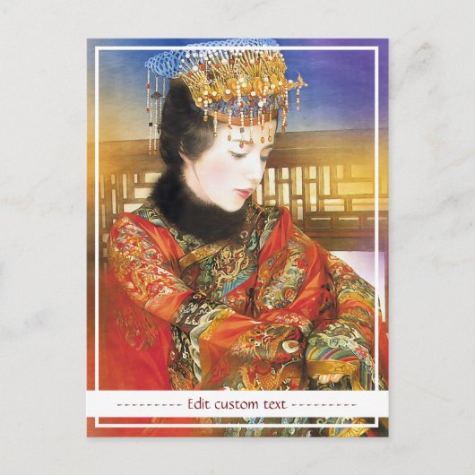 Orientalisch-Chinesische Dame mit schönem Portrait Postkarte (Vorderseite)