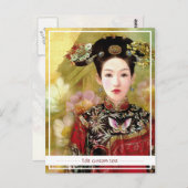 Orientalisch-Chinesische Dame mit schönem Portrait Postkarte (Vorne/Hinten)