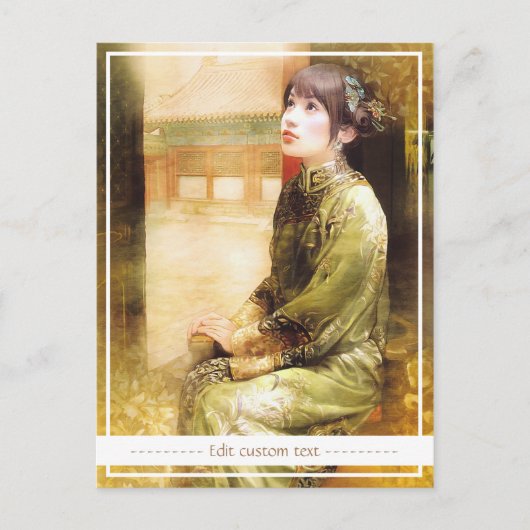 Orientalisch-Chinesische Dame mit schönem Portrait Postkarte (Vorderseite)