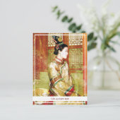 Orientalisch-Chinesische Dame mit schönem Portrait Postkarte (Stehend Vorderseite)