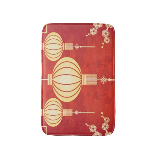 Orientalisch-Chinesische LaternIllustration Badematte (Vorderseite Vertikal)