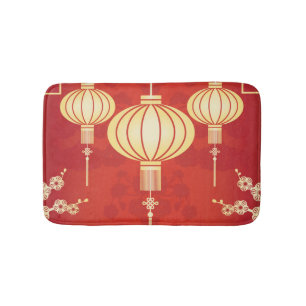 Orientalisch-Chinesische LaternIllustration Badematte