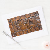Orientalisch geschnitztes Holzaussehen Rechteckiger Aufkleber (Umschlag)