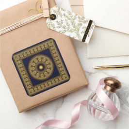 Orientalisch glänzende Ornamentik Quadratischer Aufkleber