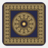 Orientalisch glänzende Ornamentik Quadratischer Aufkleber (Vorderseite)