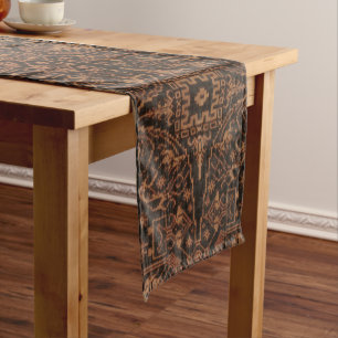 Orientalisch-indonesische Ikat Star Pattern Kurzer Tischläufer