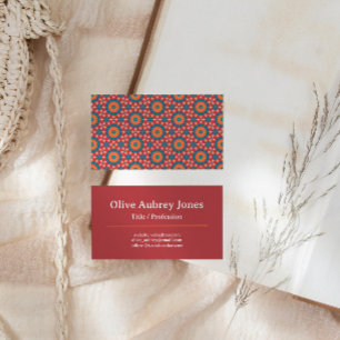 Orientalisch inspiriertes Muster Rote Orange Visit Visitenkarte