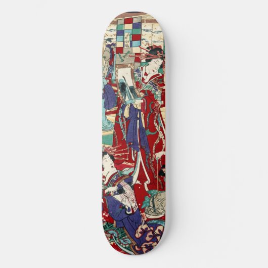 Orientalisch-japanisch-weiblich-maiko geisha ukiyo skateboard (Vorderseite)