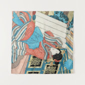 Orientalisch-japanische Dame in Kimono maiko geish Wandteppich (Vorderseite (Horizontal))