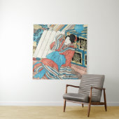 Orientalisch-japanische Dame in Kimono maiko geish Wandteppich (Beispiel)