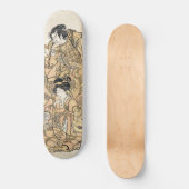 Orientalisch-japanische Geisha und Samurai-ukiyo-e Skateboard (Vorderseite)