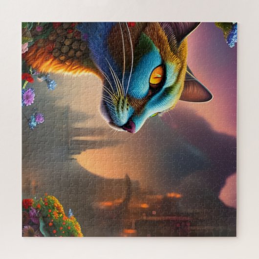 Orientalisch-Kalico-Wildkatze, Fantasie Puzzle (Horizontal)