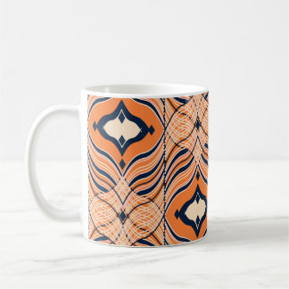 Orientalisch nahtlos: Schwarz-Orange-Ornament Kaffeetasse