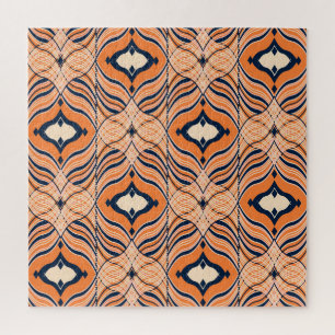 Orientalisch nahtlos: Schwarz-Orange-Ornament Puzzle