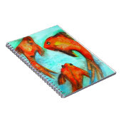 Orientalisch-orangefarbene Goldfische Aquarellkuns Notizblock (Rechte Seite)