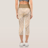 Orientalisch-orientalisches Mandala Golden in Brow Capri Leggings (Rückseite)