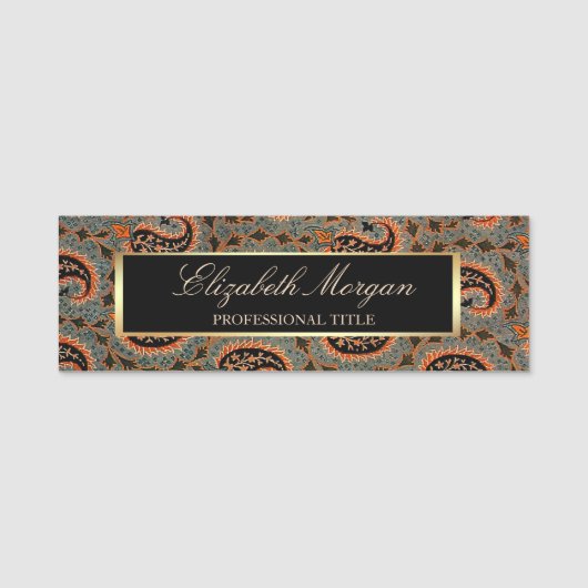 Orientalisch , Paisley-Muster, Rahmen Namensschild (Vorderseite)