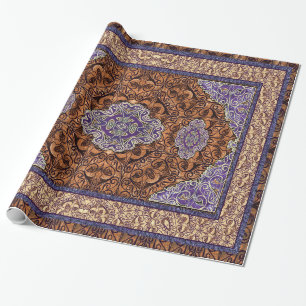 Orientalisch Persischer Antik Blau Geschenkpapier