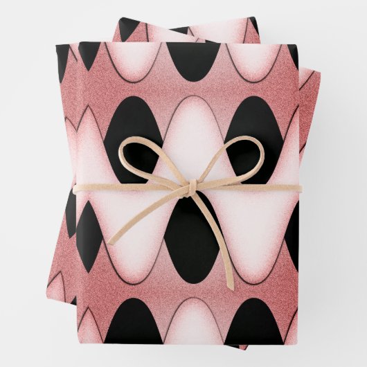 Orientalisch-rosa Wellen Geschenkpapier Set (Beispiel)