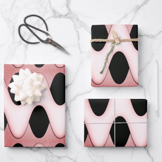 Orientalisch-rosa Wellen Geschenkpapier Set (Vorderseite)