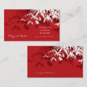 Orientalisch-Rot-Bambus-Blätter Stilvoll Zen Visitenkarte (Vorne/Hinten)