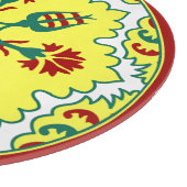 Orientalisch Rot Gelbgrün Ottoman Türkischer Tulip Schneidebrett (Ecke)