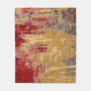 Orientalisch rot-goldener Teppichboden. Fleecedecke
