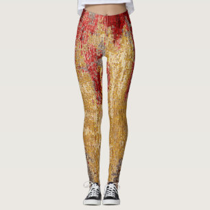 Orientalisch rot-goldener Teppichboden. Leggings