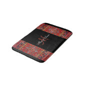 Orientalisch-Rote Antike Persisch - Schwarz-Person Badematte (Schrägansicht)