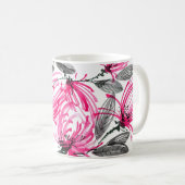 Orientalisch Rote Blume: Aquarellmuster. Kaffeetasse (VorderseiteRechts)
