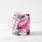 Orientalisch Rote Blume: Aquarellmuster. Kaffeetasse (Vorderseite Links)