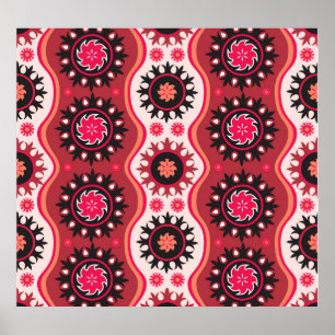 Orientalisch Traditionell: Nahtloses Ornament-Desi Poster
