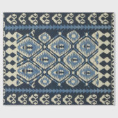 Orientalisch Türkischer Persischer Teppich Blau Geschenkpapier (Flach)