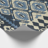 Orientalisch Türkischer Persischer Teppich Blau Geschenkpapier (Ecke)